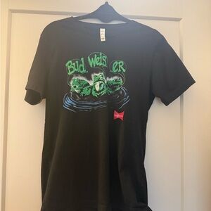 Gildan Black Tee with Green and Blue Graphic
